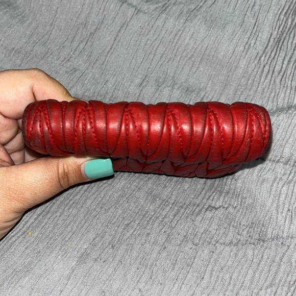 MIU MIU Short Button Bi-Fold Maltese Wallet Lambskin, Red - Picture 12 of 15